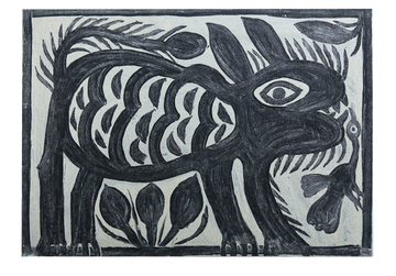 Khovar Leaf Patterned Deer Art