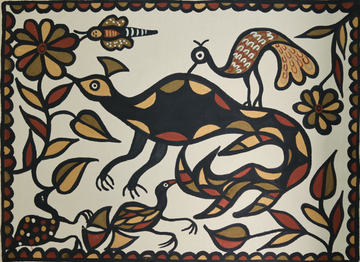 Madhubani Forest Creatures Folk Art