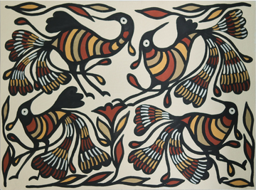 Sohrai Birds in Floral Flight