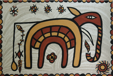Madhubani Elephant Folk Art