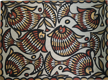 Sohrai Patterned Birds in Harmony