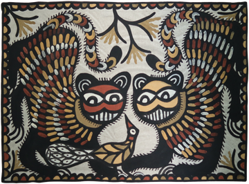 Sohrai Twin Monkeys with Bird