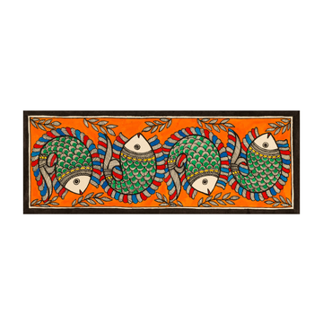 Group of Fishes on Paper Artwork